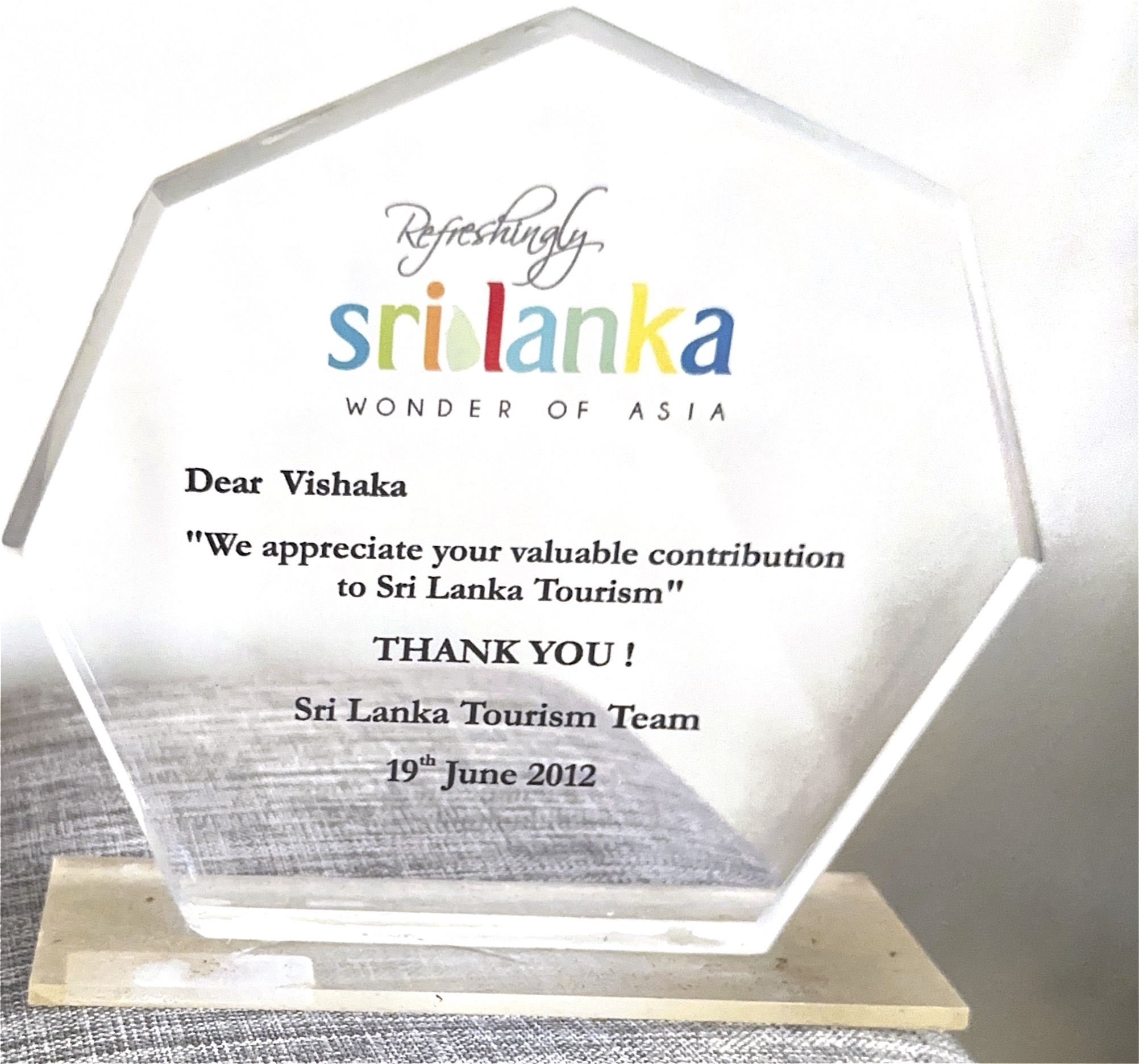 Sri Lanka Tourism Award 2012